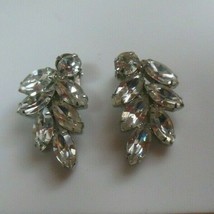 Weiss Faceted Prong Set Rhinestone Clip-on Earrings - £67.47 GBP