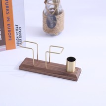 Light luxury retro desktop black walnut and brass napkin holder toothpick holder - £35.95 GBP