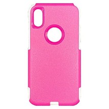 Slim Shockproof 2-in-1 Durable Hybrid Case for iPhone XR 6.1″ HOT PINK/WHITE - £6.12 GBP
