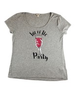 Gray T-shirt Life of the Party Wine Glass Skeleton Sz Small Tshirt - €11,37 EUR