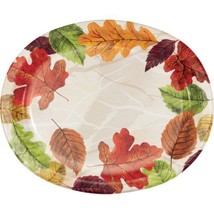 Luxe Leaves Fall Thanksgiving 8 Ct Oval Banquet Platters - £6.24 GBP