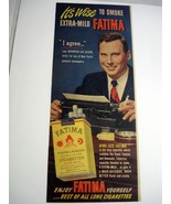 1950 Color Ad Fatima Cigarettes With Reporter Lee Silver - $12.33 CAD