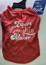 YOULY Expert Troublemaker Dog Tee, X-Small - $9.89