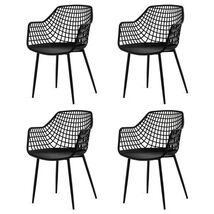 Set of 4 Mid-Century Modern Black Mesh Chairs with Ergonomic Backrest - $3,986.10 MXN