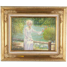 &quot;Beauty by the Lake&quot; by Anthony Sidoni 1997 Signed Oil on Canvas 18 1/2&quot;x22 1/4&quot; - £3,687.64 GBP