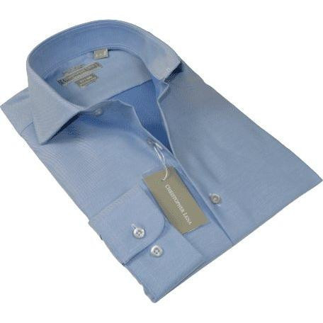 Men&#39;s Dress Shirt Christopher Lena 100% Cotton Wrinkle Free C507RSSR Blu... - $59.99