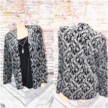 Notations Medium L/S Adjust Top Blouse Metallic Glitter W Necklace - $31.14