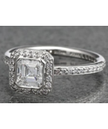 CZ AAA+2.5 CT Asscher Cut Moissanite Engagement,Solitaire With Accent, H... - £59.07 GBP
