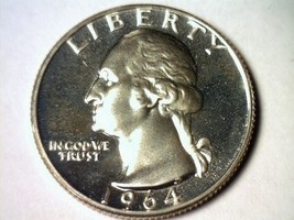 1964 Washington Quarter Superb Proof+ Cameo Superb Pr+ Cam Nice Original Coin - £34.62 GBP
