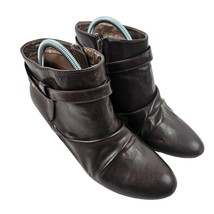 Life Stride Ankle Boots Womens Size 11W Georgette Brown Faux Leather Booties - £19.35 GBP