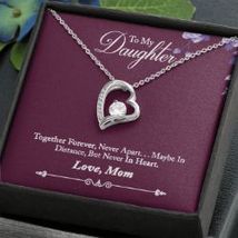 To My Daughter Forever Love From Mom Message Card Necklace - £39.34 GBP+