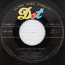 Pat Boone – A Date With Pat Boone - 1957 45 rpm 7&quot; EP Vinyl Record DEP-1055 - $5.34