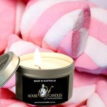 Pink Marshmallows Eco Soy Wax Scented Tin Candles, Vegan Friendly, Hand Poured - £11.85 GBP+