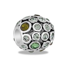 DaVinci Beads Green Cubic Zirconia Antiqued Globe Bead #DB72-8 - £7.02 GBP