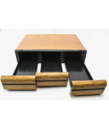 Audio Cassette Holder 48 Tape Storage Case Vintage Wood Grain 3 Drawer - €50,25 EUR