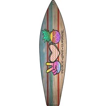 Peace Love Summer Chevron Novelty Mini Metal Surfboard Sign - £13.54 GBP