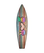 Peace Love Summer Chevron Novelty Mini Metal Surfboard Sign - £13.54 GBP