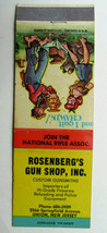 Rosenberg&#39;s Gun Shop - Union, New Jersey 20 Strike Sports Matchbook Cover NJ - £1.39 GBP