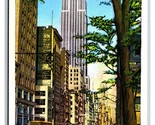 Fifth Ave Street View Empire State Building New York City NY UNP WB Post... - $3.91
