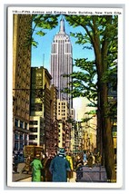 Fifth Ave Street View Empire State Building New York City NY UNP WB Postcard N23 - £3.05 GBP