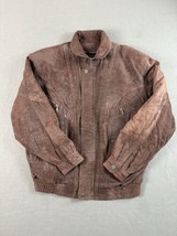 Vintage Lyra Brown Suede Leather Bomber Jacket Size L Flight Coat Grunge Issues* - $39.47