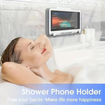 Phone Holder Shower Waterproof Bathroom Case Wall Silicone Mirror Mount ... - $11.34