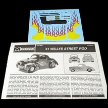 Model Car Flame Stickers 41 Willys Street Rod Decals for Kit 4909 AMT Mo... - £16.02 GBP