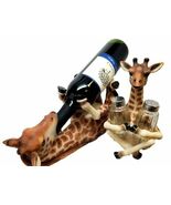 Safari Giraffe Wine Bottle and Salt and Pepper Shakers Holder Kitchen Fi... - €42,95 EUR