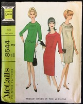 1960s Size 12 Bust 32 Bias Roll Collar Dress Shift McCalls 8544 Pattern - £5.57 GBP