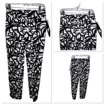 UP! 28 Inch Petal Black White Slit Pant Scribble Women Size 4 New $128 R... - $21.73
