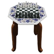 20&quot; x 20&quot; Inch Handmade Marble Inlay Chess Board Game Set - £735.75 GBP