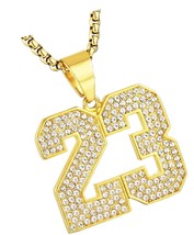 18K Gold Plated Cubic Zirconia Number 23 Basketball - £40.51 GBP