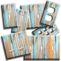Rustic Aged Worn Out Blue Reclaimed Beach Wood Light Switch Plates Outlet Decor - £9.10 GBP+