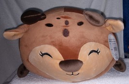 Linzy Toys Smoochy Pals Round Brown &amp; Tan Deer 14&quot; NWT Very Cute! - £13.20 GBP