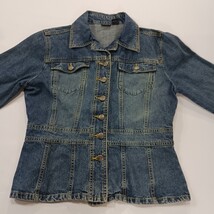 North Crest RN#56952 Women's Blue Full Button Denim Jacket Pockets Size S (6-8) image 11