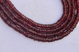 16 inches of smooth GARNET heishi coin gemstone 4---6  MM , natural beads, natur - £39.04 GBP