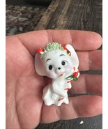 Vintage Napcoware Ceramic Miniature Christmas Mouse With Candy Cane - $248.98 MXN