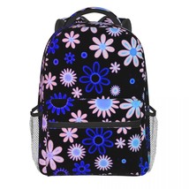 Colorful Retro 70S Backpack Cute Flower Print Daily Backpa Women Novelty School  - £138.59 GBP