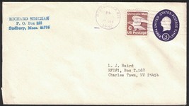 MASSACHUSETTS Cover - Boston 021 to Charles Town, West Virginia O5  - £2.35 GBP