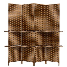 THY COLLECTIBLES Freestanding Woven Bamboo 4 Panels Hinged Privacy Panel Screen  - $133.69