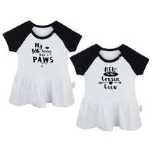 2X My Big Sister Has Paws &amp; New To Cousin Crew Infant Baby Girls Princess Dress - £18.03 GBP
