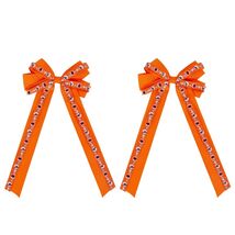 Halloween Hair Bows Orange Holiday Print Ribbon Clip for Girls Women - $127.04 MXN Halloween Hair Bows Orange Holiday Print Ribbon Clip for Girls Women - $127.04 MXN