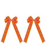 Halloween Hair Bows Orange Holiday Print Ribbon Clip for Girls Women - €5,92 EUR
