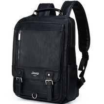  BULUO Fashion Leather Men Backpack Business Male 15.6&quot; Laptop Bag Daypa Large C - £87.64 GBP