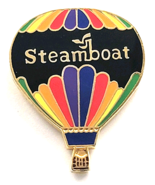 Steamboat Springs Colorado Hot Air Balloon Enamel Pin Colorful Travel So... - $13.99