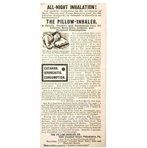 Pillow Asthma Inhaler Lungs 1885 Advertisement Victorian Quack Medicine ... - $19.99