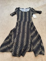 NEW Beautiful Lularoe Blk Gd  geometric triangle Nicole XS Fitted Top Full Skirt - £11.18 GBP