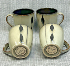 Sango Coffee Tea Cup Mug # 4508 Prelude Black Stoneware China Set Of 4 - $16.69