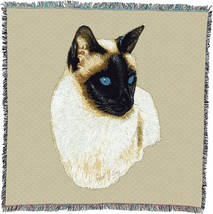 Siamese Cat Blanket by Robert May - Gift for Cat Lovers - Lap Square, 54x54 - £62.34 GBP