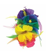 Rainbow Barrette Hawaiian Luau Lei Flowers 4 inch - £4.58 GBP